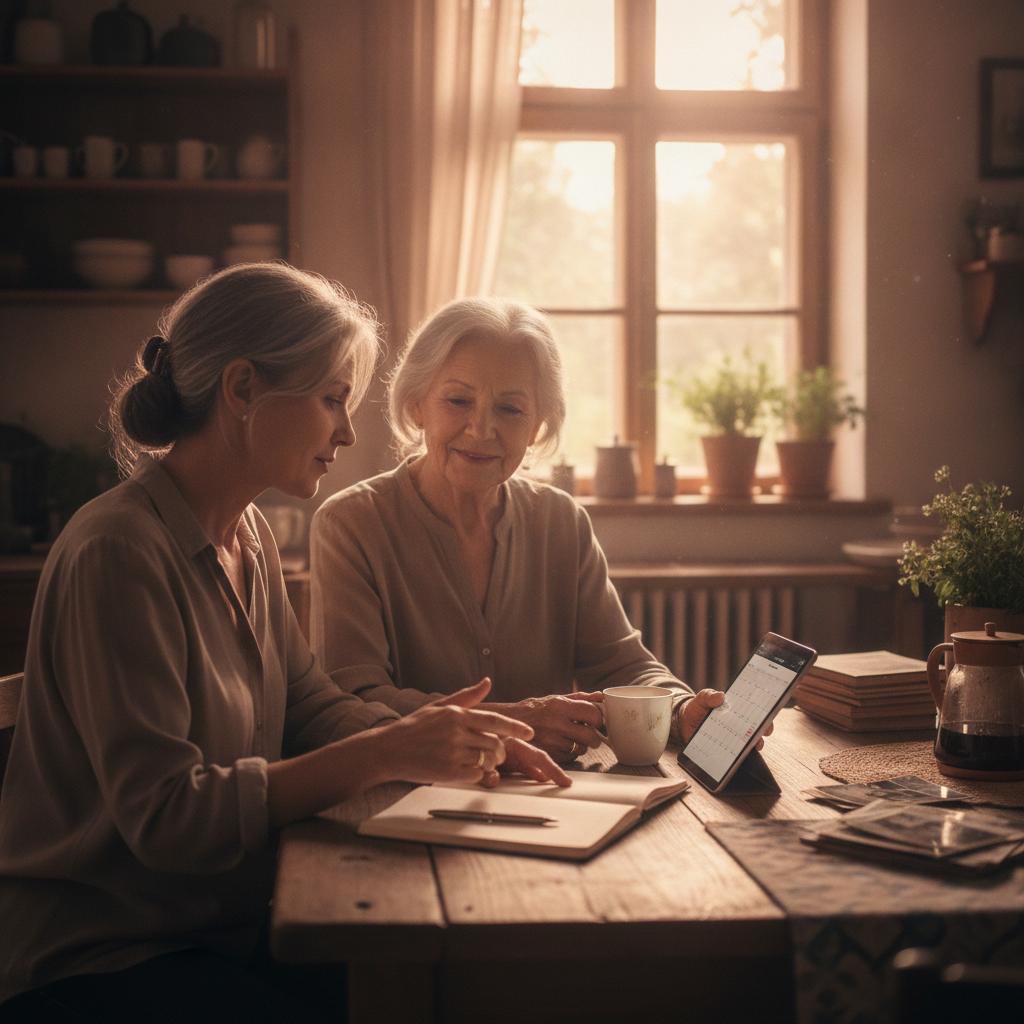 Ikk classic pflegeleistungen — warme Atmosphaere, pflegende Angehoerige zu Hause