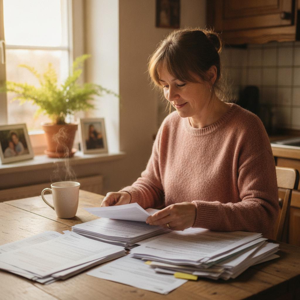 Klassische pflege — warme Atmosphaere, pflegende Angehoerige zu Hause