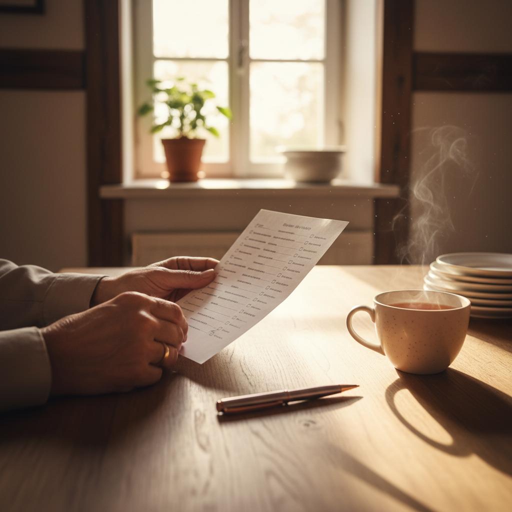 Sicherer transfer — warme Atmosphaere, pflegende Angehoerige zu Hause